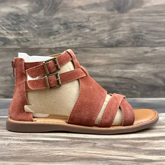 NIB BOC by Born Dora 8M Suede Gladiator Sandal Dk Red - Picture 4 of 12
